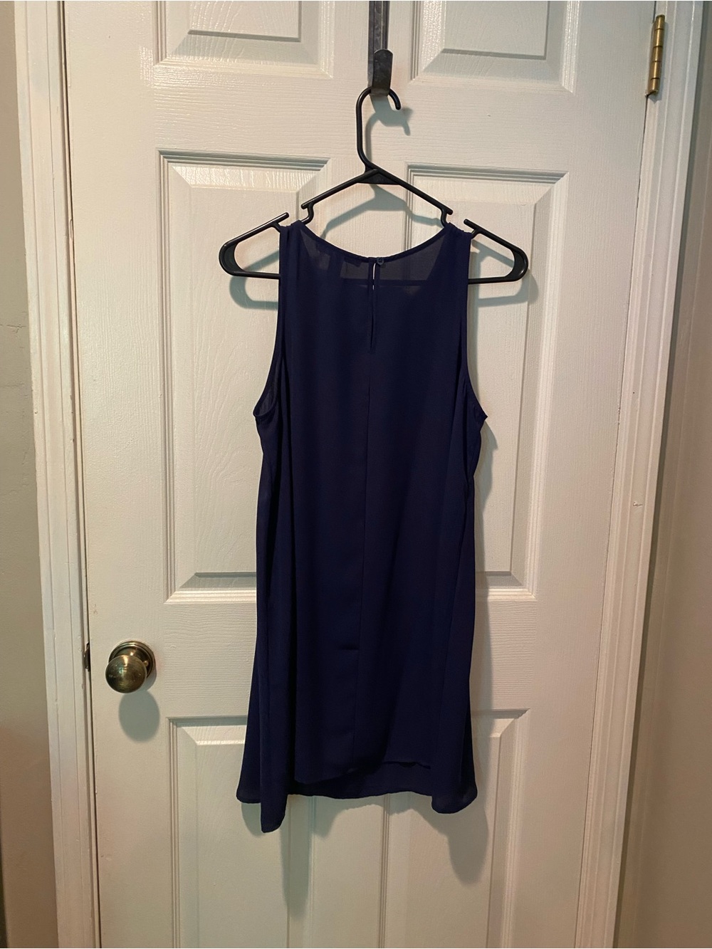 Navy Sleeveless Shift Dress